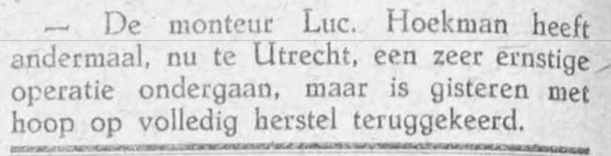 1925 Lucas Hoekman ziekenhuis opname