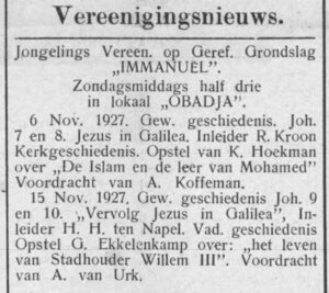 Klaas Hoekman - opstel over Islam Urker Courant 1927